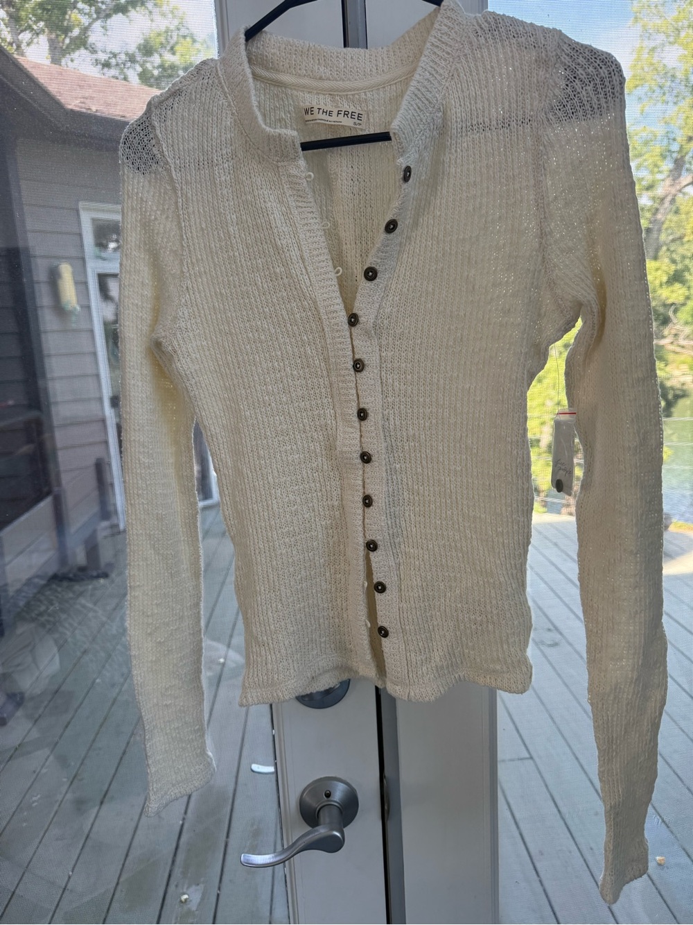 We The Free Cream Button-Up Women's Sweater, size small
